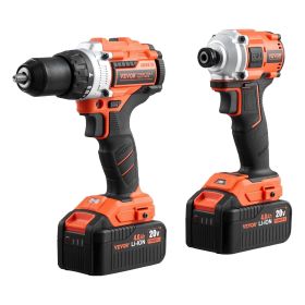 Tool Combo Kit, 20V Max Cordless 2-Tool Combo Kit, with 1/2 in Impact Drill, 1/4 in Impact Driver