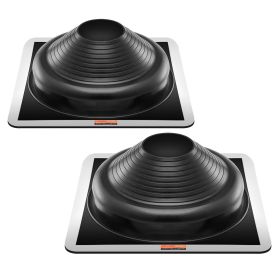 2 Pcs Roof Pipe Flashing Boots, Fit Pipe OD 6-3/4" to 14", Flexible EDPM Roofing Jack Pipe Flashing, High Temp -67 Fahrenheit to 212 Fahrenheit