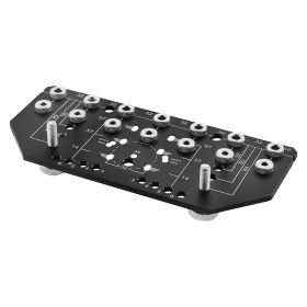 Shelf Pin Jig and Hinge Jig Two-in-One, Aluminum Alloy Cabinet Hardware Hole Drilling Template with 1/4" and 3/16" Drill Bits