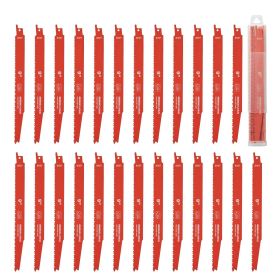 Reciprocating Saw Blades, 25 Pack, 6/12 TPI Bi-Metal Reciprocating Saw Blade Set with Universal Shank, Sharp Teeth for Fast and Smooth Cuts