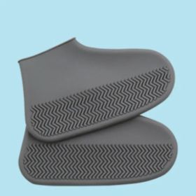 1 Pair Of Reusable Latex Waterproof Rain Shoe Covers Slip-resistant Rubber Rain Boot Covers S/M/L Shoe Accessories (Color: Gray, size: S)