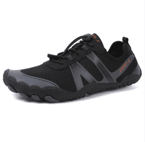 Couples fitness sneakers outdoor beach swimming shoes anti-slip wear-resistant men's and women's running shoes yoga shoes professional upstream s (Color: Black, size: 45)